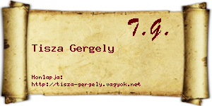 Tisza Gergely névjegykártya
